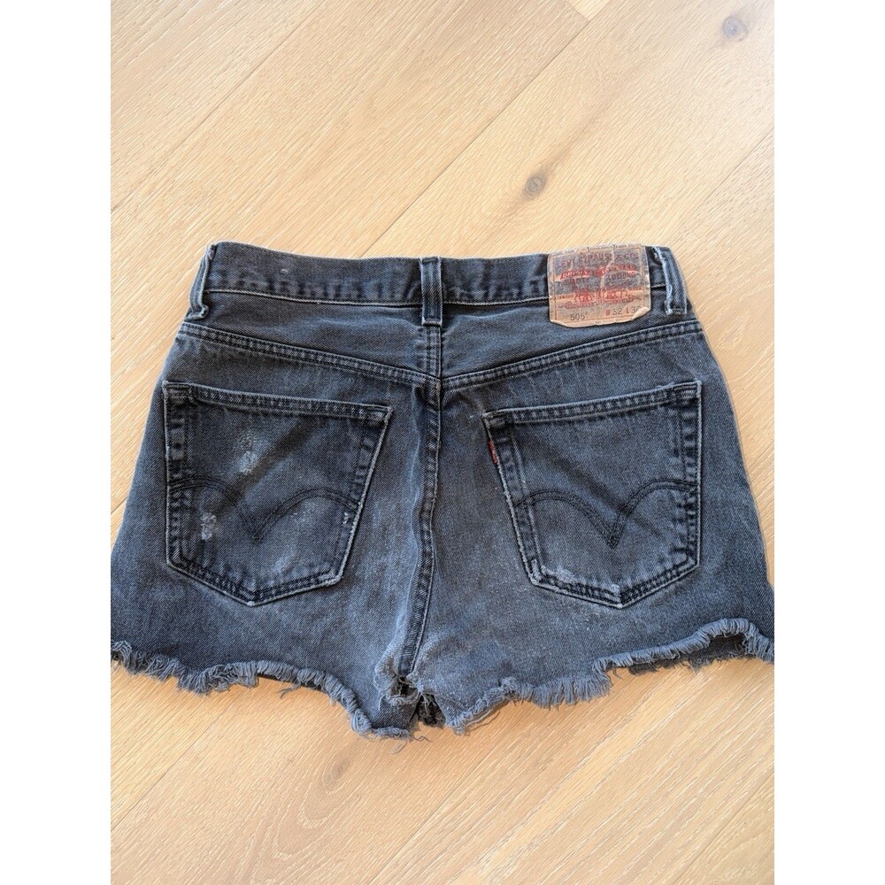 Vintage Levi's Shorts Women's Size 32 Black Denim 505 Classic 90s USA Made